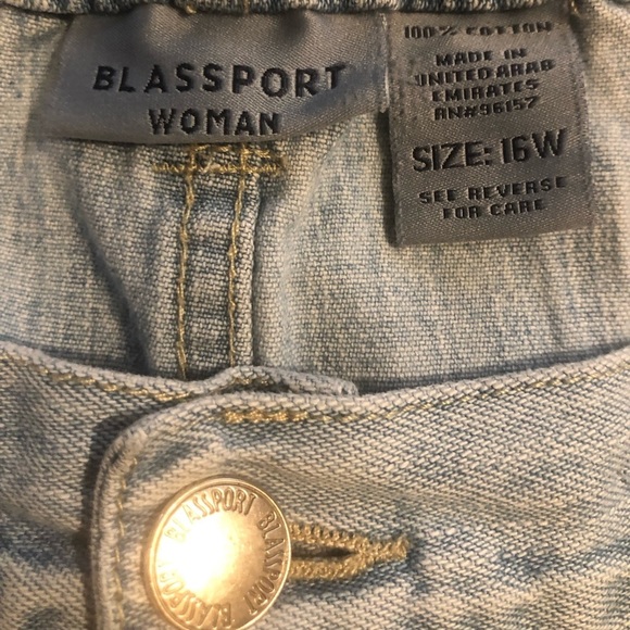 BILL BLASS BLASSPORT Vintage 100% Cotton Denim Jean Skirt - Picture 5 of 7